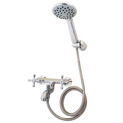 Grifería Ducha Exterior Con Transferencia Lx Itatí Cruz Cromo Aqualaf