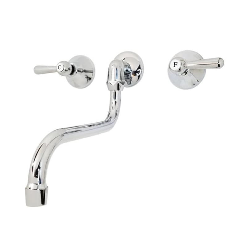 Grifería Cocina Pared Embutir Pico Bajo Itatí Lever Cromo Aqualaf