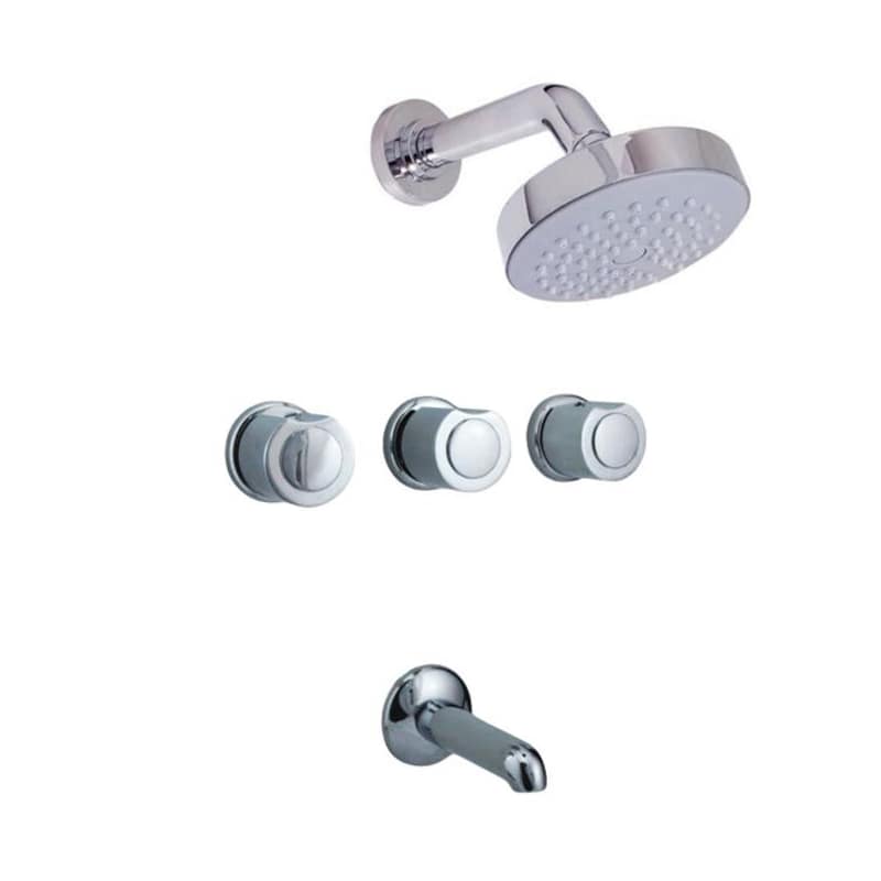 Grifería Ducha Embutir Con Transferencia Domo Classic Cromo Aqualaf