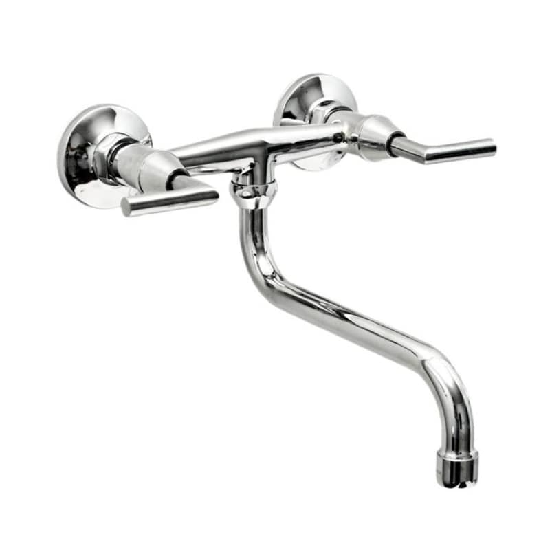 Grifería Cocina Pared Exterior Pico Bajo Aukan Lever Cromo Aqualaf