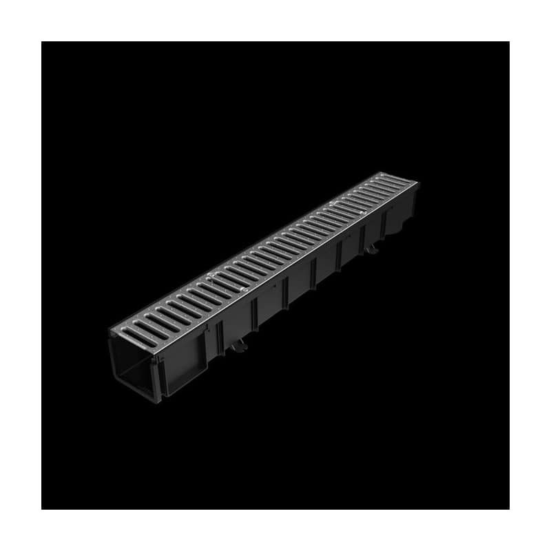 Canaletas Piso con Rejilla Galvanizada Alto 1000x130x110mm