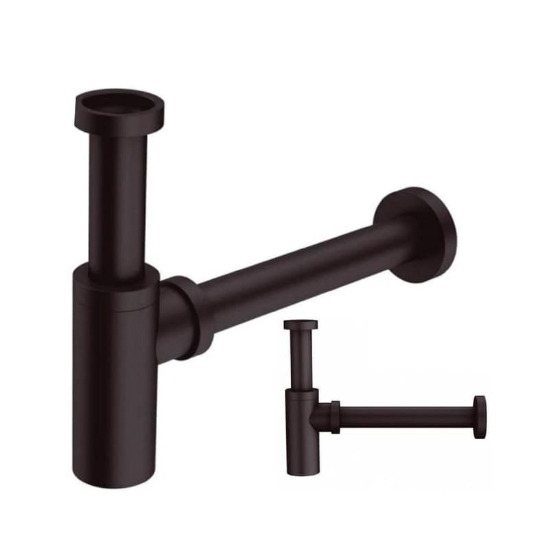 Sifón Extensible Negro Lavatorio 1618 Ideal
