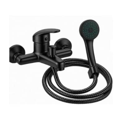 Grifería Monocomando Ducha con transferencia exterior Negra Importado