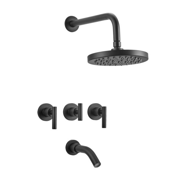 Grifería Ducha Embutir Con Transferencia Adra Plus Black Peirano 80-166N