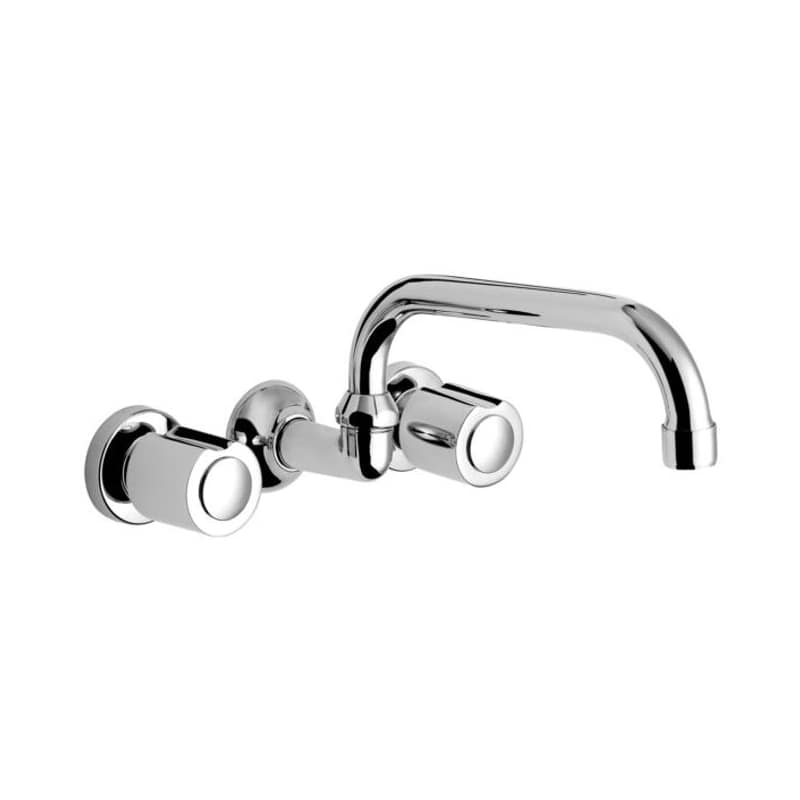 Grifería Cocina Pared Embutir Pico Alto Renacer Cromo Peirano 55-002