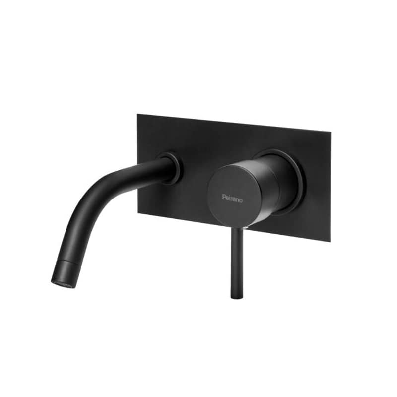 Grifería Monocomando Lavatorio Pared Velvet Black Peirano 63-190