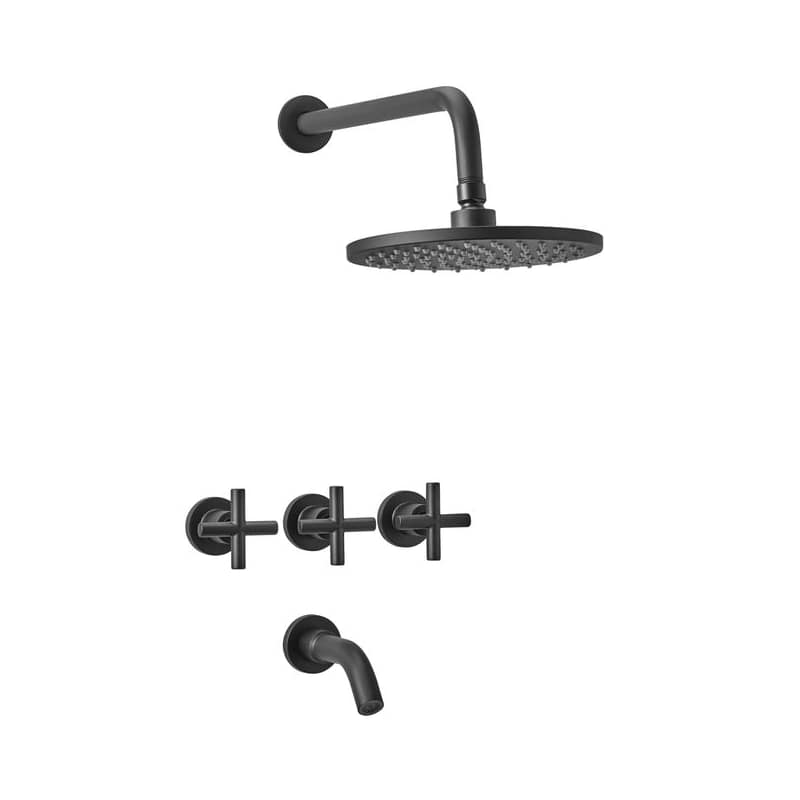 Grifería Ducha Embutir Con Transferencia Velvet Black Peirano 80-190P