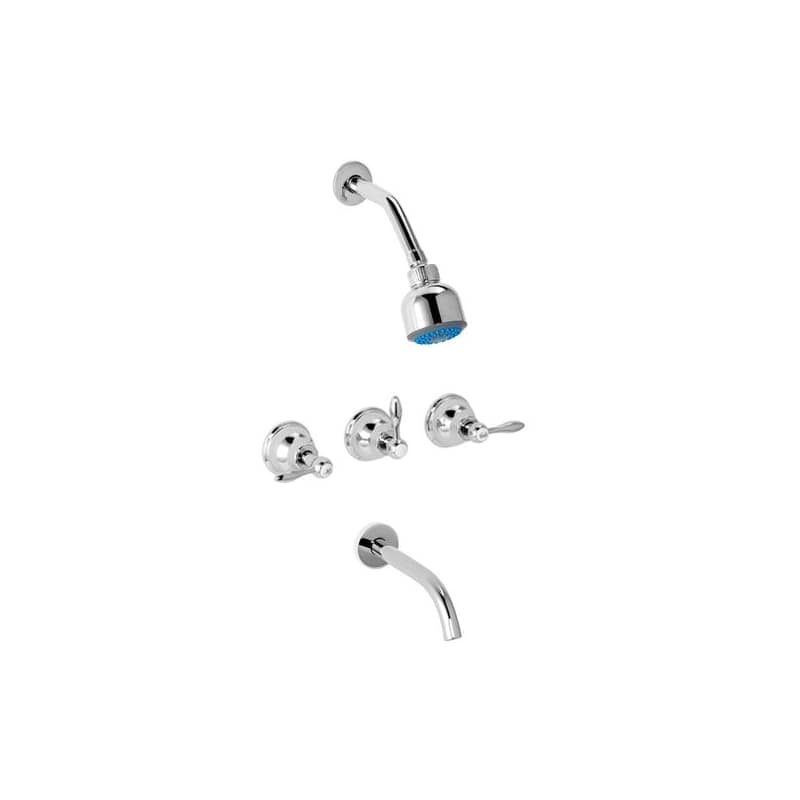 Grifería Ducha Embutir Con Transferencia Kiss Lever Cromo Piazza 703011