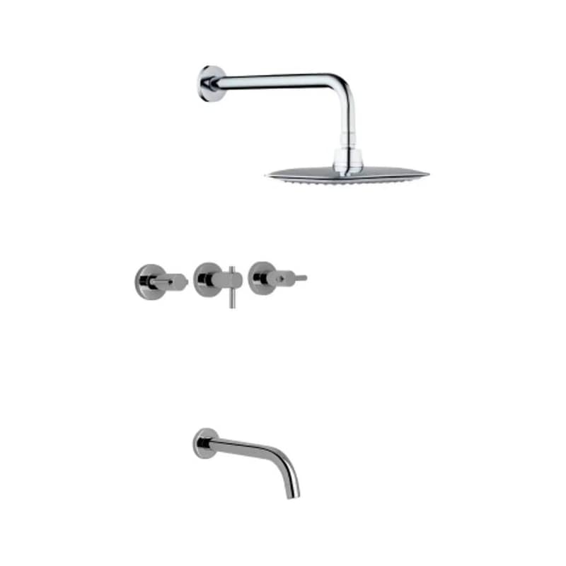 Grifería Ducha Embutir Con Transferencia Zen Lever Cromo Piazza 705111