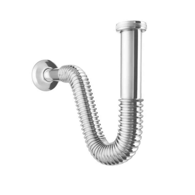 Sifón Flexible 50 Cm Aluminio Cromado Rao