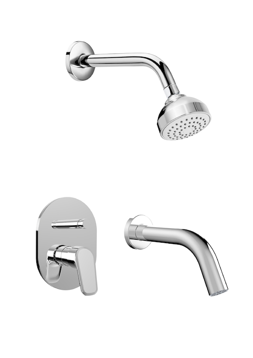 Grifería Monocomando Ducha Embutir Sin Transferencia Coral Roca