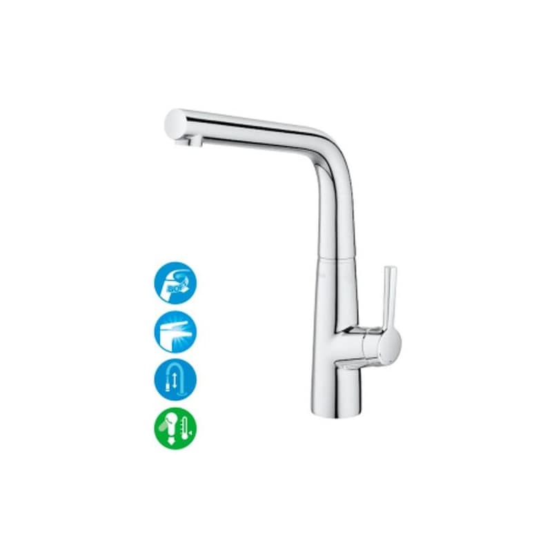 Grifería Monocomando Cocina Pico Recto Syra Cromo Roca A5A852AC0L