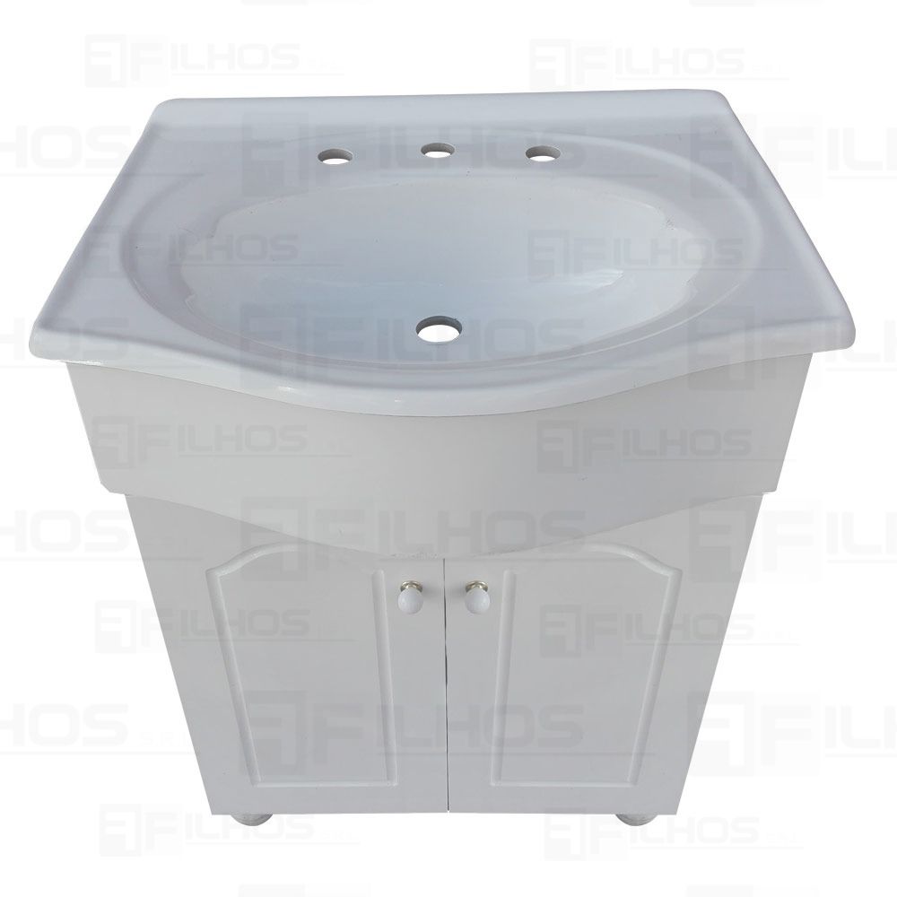 Vanitory Con Mesada 3 Agujeros Blanco Standar 60 Cm