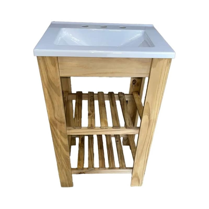 Vanitory Nordico Pino 50Cm Con Bacha 3 Agujeros