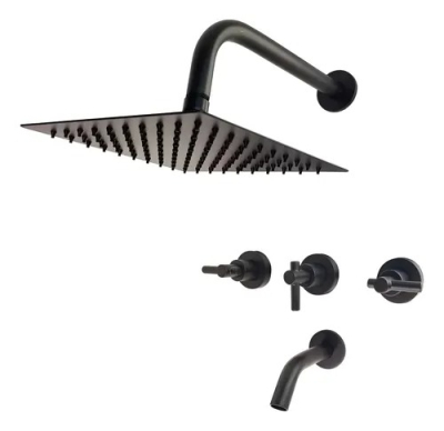 Prato Lever Ducha Con Transferencia Black