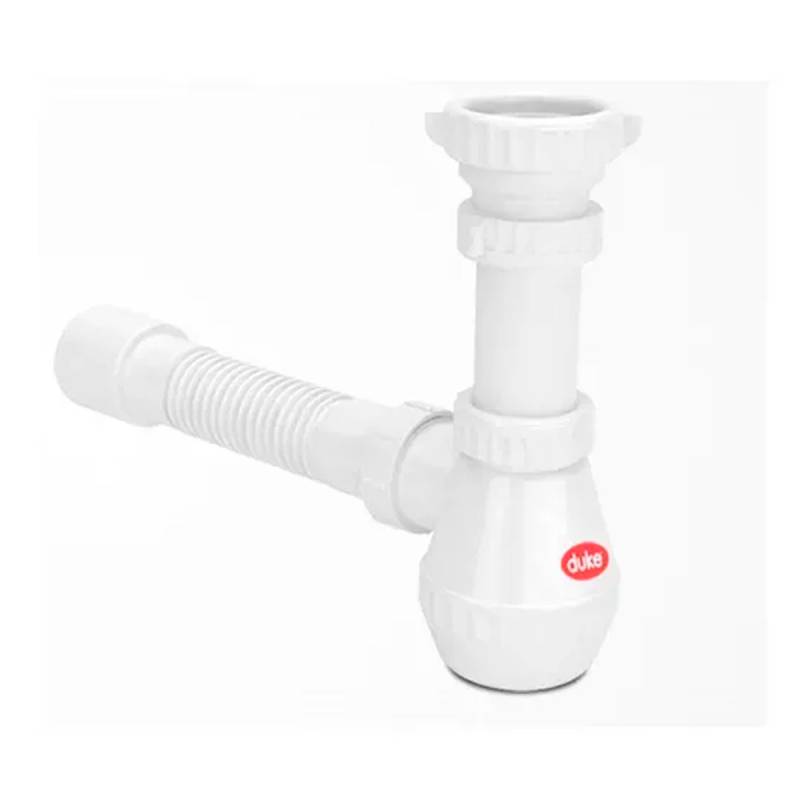 Sifon Plastico Simple Blanco Rosca Duke