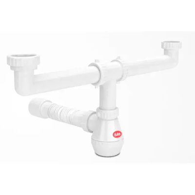 Sifon Plastico Doble Blanco Rosca Duke