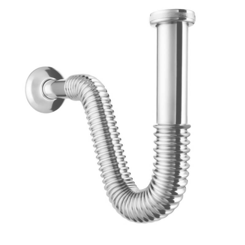 Sifon Flexible 50 Cm Aluminio Cromado Rao