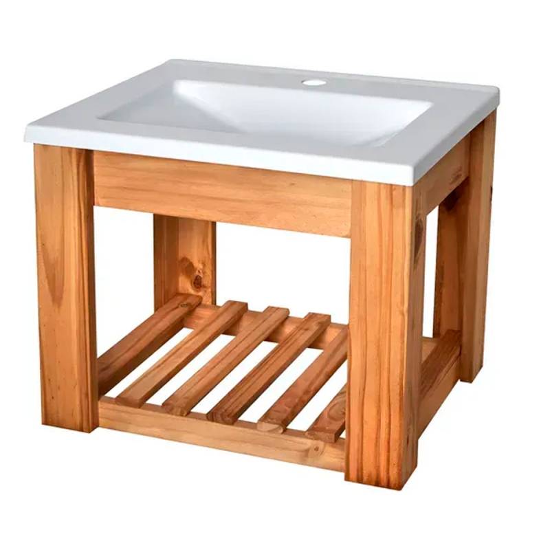 Vanitory Colgar Pino 50Cm Con Bacha Acrilica 1 Agujeros