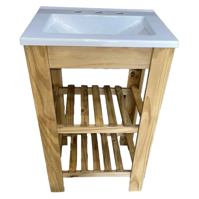 Vanitory Nordico Pino 50Cm Con Bacha 3 Agujeros