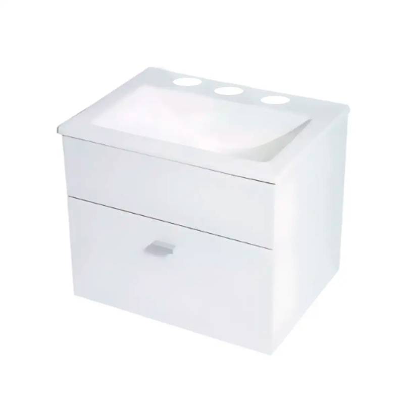 Vanitory Melanina Blanco 50X38 Con Bacha Acrilico 3 Agujeros