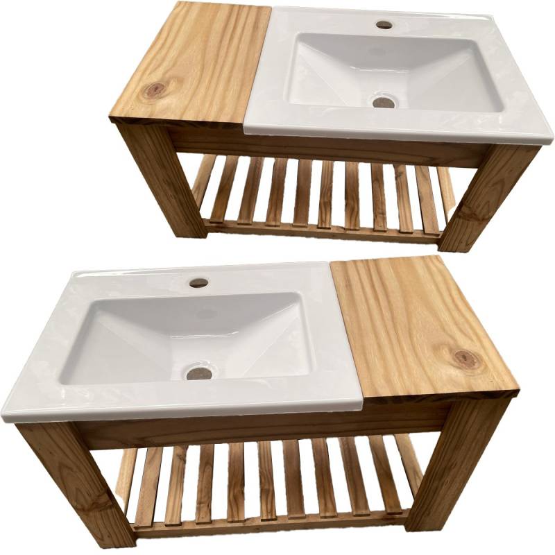 Vanitory Colgar Pino 70Cm Con Bacha Acrilico 1 Agujero