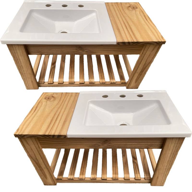 Vanitory Colgar Pino 70Cm Con Bacha Acrilico 3 Agujero