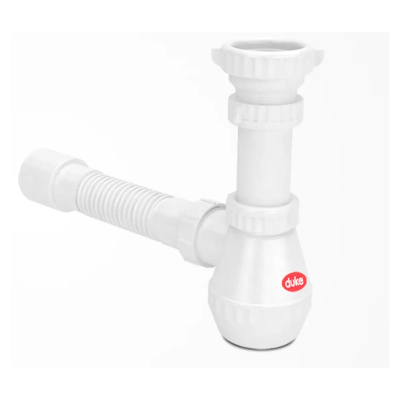 Sifon Plastico Simple Blanco. Duke