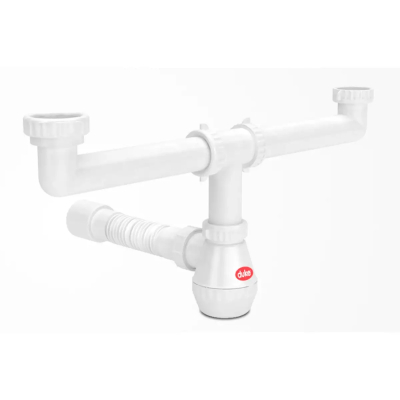 Sifon Plastico Doble Blanco. Duke