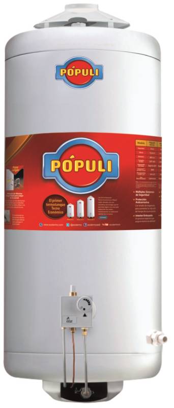 Termotanque Populi 70 Carga Superior Populi Gas Ecotermo