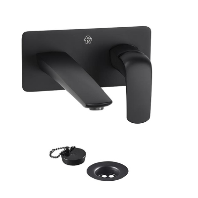 Epuyen Monocomando Lavatorio Pared Negro 0206/L2Ng Fv