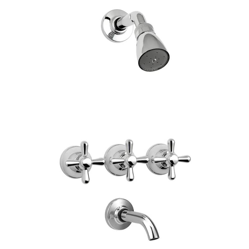 Cruz Ducha Embutir Con Transferencia Cromo 80-045 Peirano