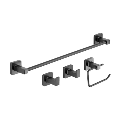 Kit Accesorios 4 Piezas Cube Negro 73028Ne Piazza