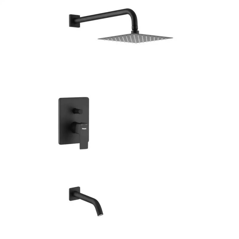 Arq Monocomando Ducha Embutir C/Tr Negro 10406Ne Piazza