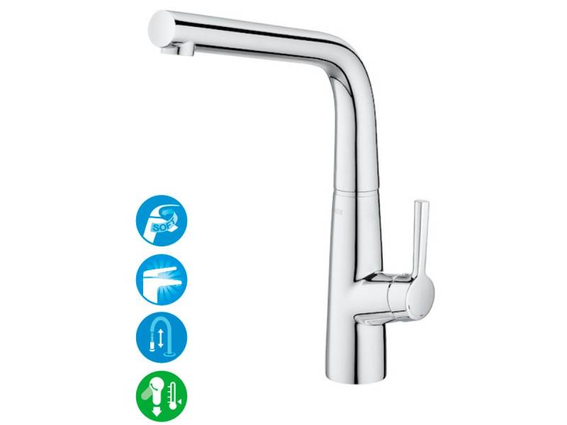 Syra Monocomando Cocina Pico Recto Roca