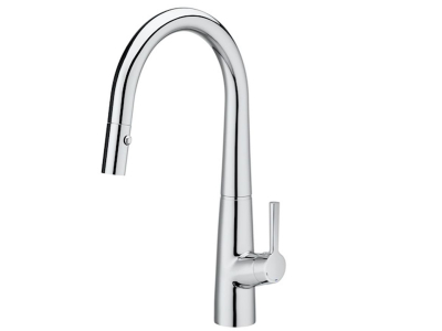 Syra Monocomando Cocina Pico Curvo Roca