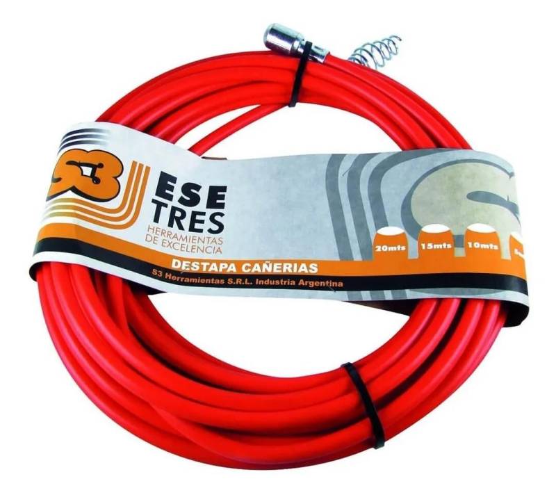 Cinta Destapa Cañeria Plastica 10Mt S3 Herramientas