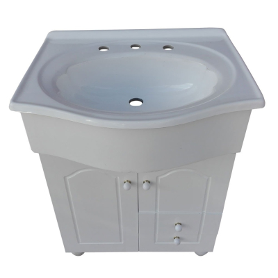 Vanitory Con Mesada 3 Agujeros Blanco Con Cajon 50 Cm 