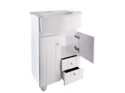 Vanitory Con Mesada 3 Agujeros Blanco Con Cajon 80 Cm 