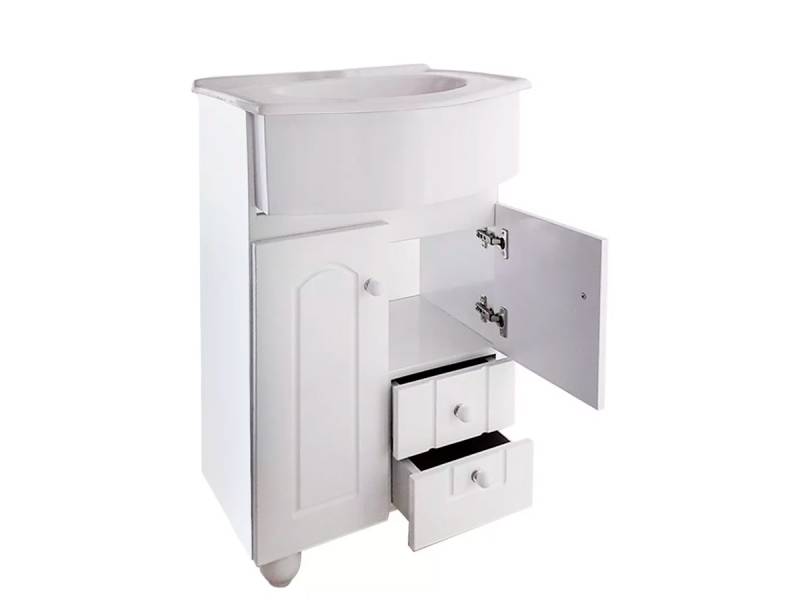 Vanitory Con Mesada 3 Agujeros Blanco Con Cajon 80 Cm